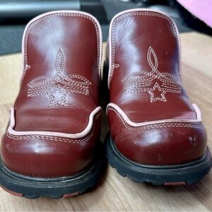 John Fluevog Vintage Burgundy Leather Loafers